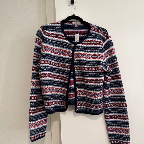 NWT J crew fair aisle lady jacket cardigan - Picture 1 of 6